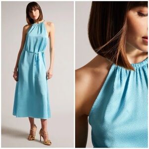 Ted Baker ~ Roxieyy Halterneck Midaxi Dress in Blue
